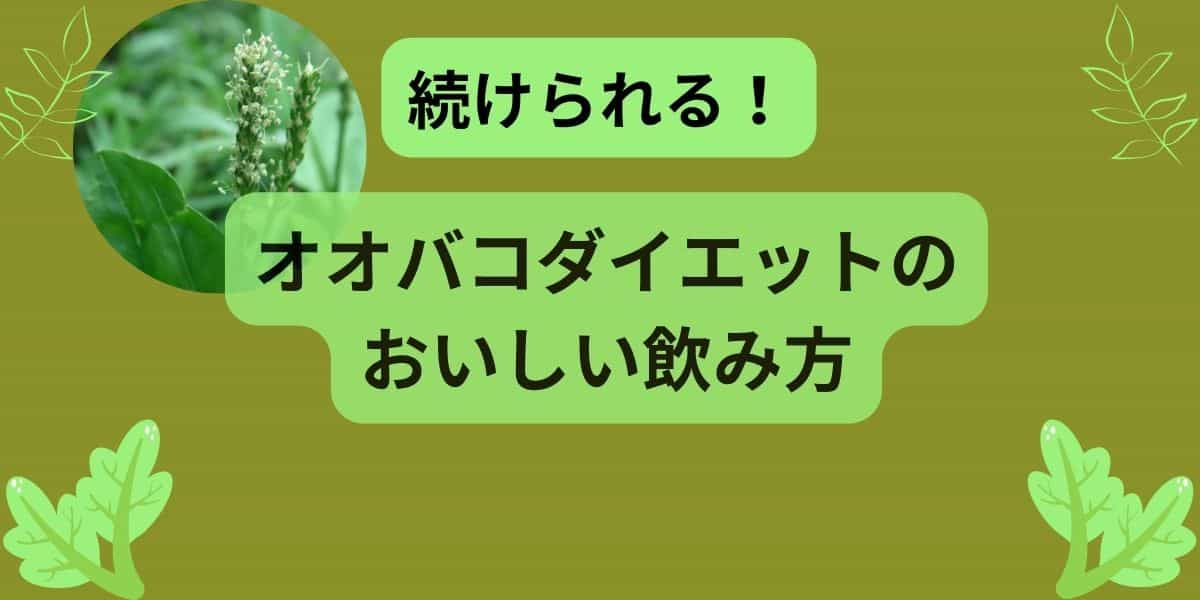 オオバコダイエットおいしい飲み方で続けられる！